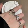 Star Dating Rings Open Rings Eye Catching Star Finger Rings Star Adjustable Opening Rings Alloy Material Party Jewelry