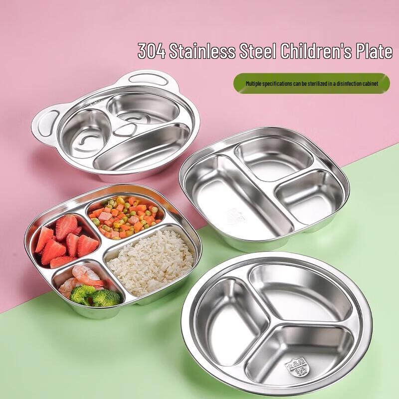 Panda 304 Stainless Steel Kids Divided Meal Plate