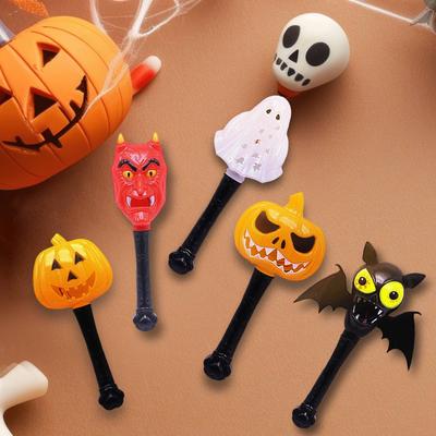 Halloween Glowing Pumpkin Head Witch Wand Horror Colorful