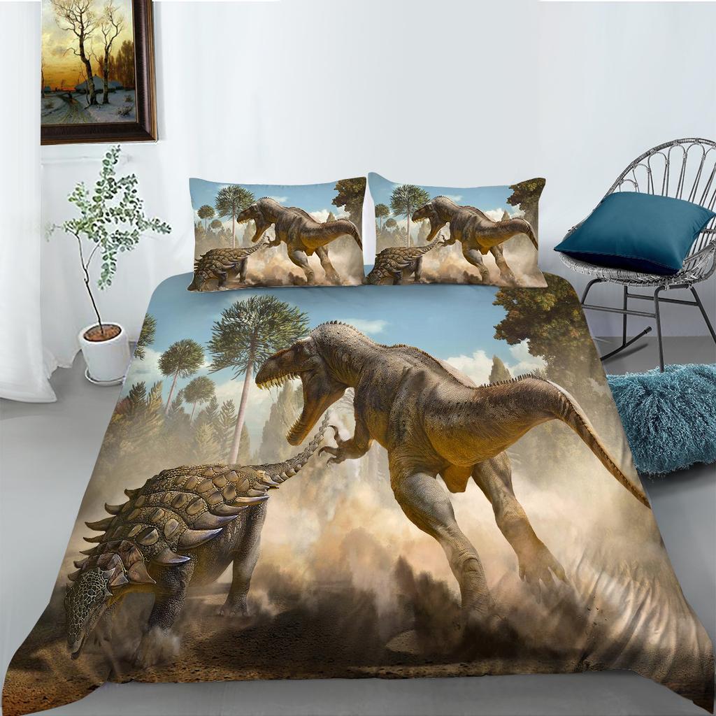 Digital Printing Bedding Two Or Three-Piece Set, Dinosaur Series Polyester Fabric