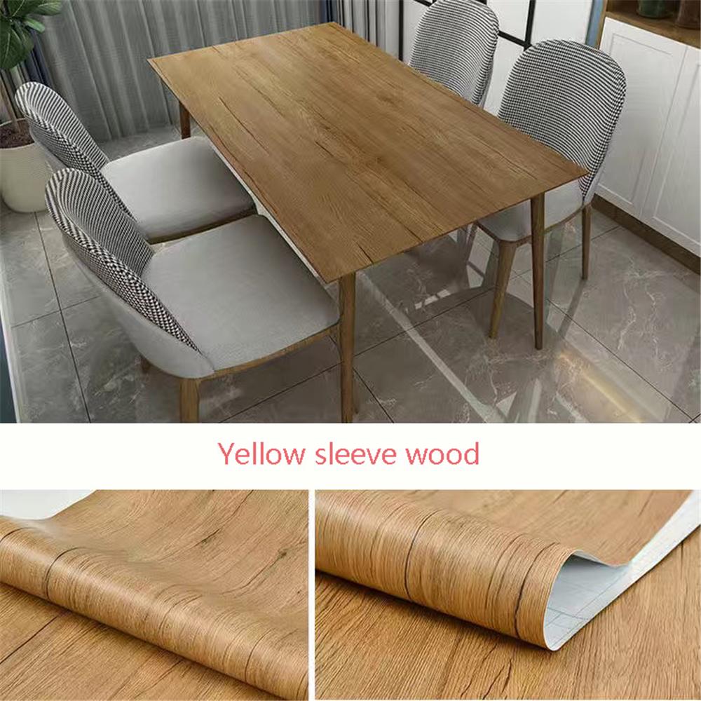 30/60cm Wood Grain Self-Adhesive Wallpaper Vinyl Waterproof Film Kitchen Wardrobe Cabinet DIY Furniture Renovation Wall Stickers