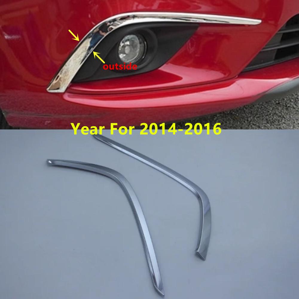 For Mazda6 Mazda 6 Atenza 2014 2015 2016 2017 2018  Body Head Front Fog Eyebrow Trim Light Lamp Frame Stick ABS Chrome Cover