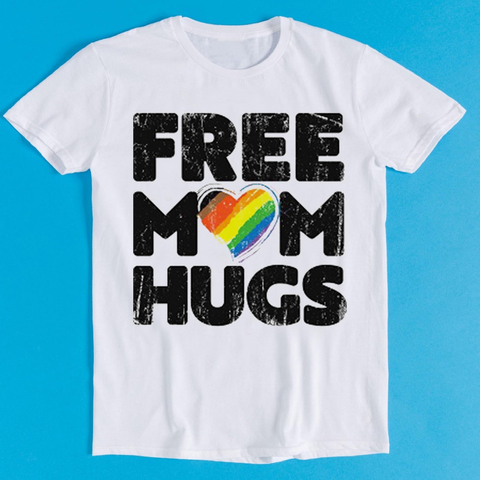 Free Mom Hugs Inclusive Pride LGBTQIA T-Shirt Meme Gamer Cool Cult Movie Music Gift Tee K2750 M