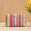 Borsa di Paglia Colorata Arcobaleno Versatile Borsa a Tracolla per Ragazza Borsa per Fotocamera Intrecciata Borse Carina Portatile Borsa a Spalla Donna Borsa per Cosmetici
