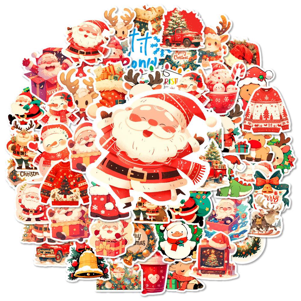 Stickers 50pcs Christmas Santa Claus Waterproof Cartoon Decal Car Decor Laptop