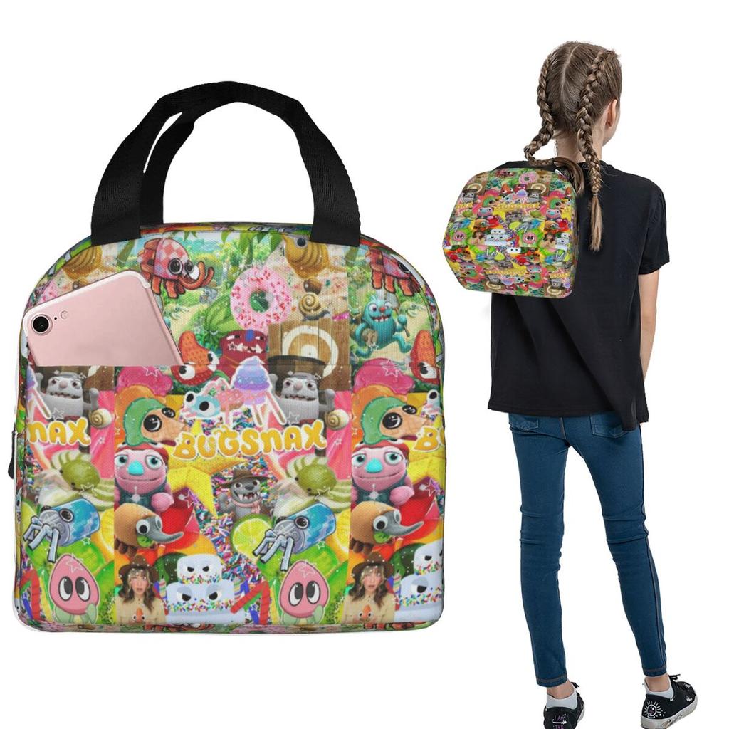 Borsa Termica per Pranzo Bugsnax Bug per Donne Bambini Scatole per Cibo Portatili Pranzo Termico Borsa a Tote