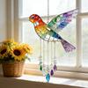 Rainbow Bird Sun Catcher Colorful Acrylic Hummingbird Suncatcher Rainbow Maker Hanging Bird Decoration for Indoor Window Garden Decor