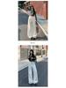 Women's Khaki Wide-Leg High-Waisted Slimming Floor-Length Jeans - 2025 Autumn/Winter Collection