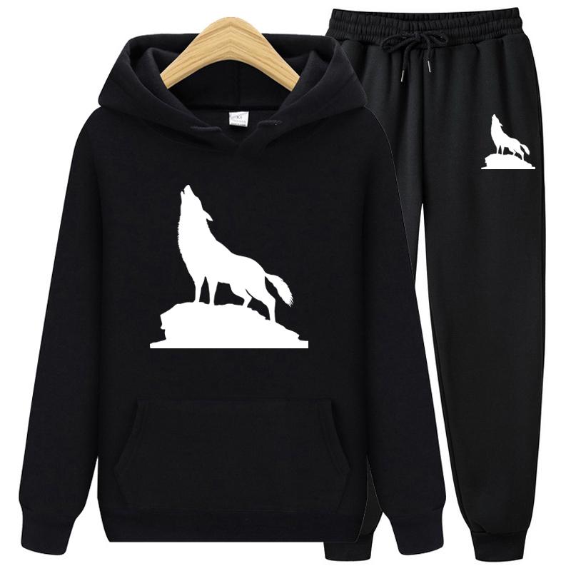 Autumn Winter Women's Hoodie Suit  Trousers Leisure Running Sports Sets Print Two-Piece Set Fashion Jogging Tracksuit