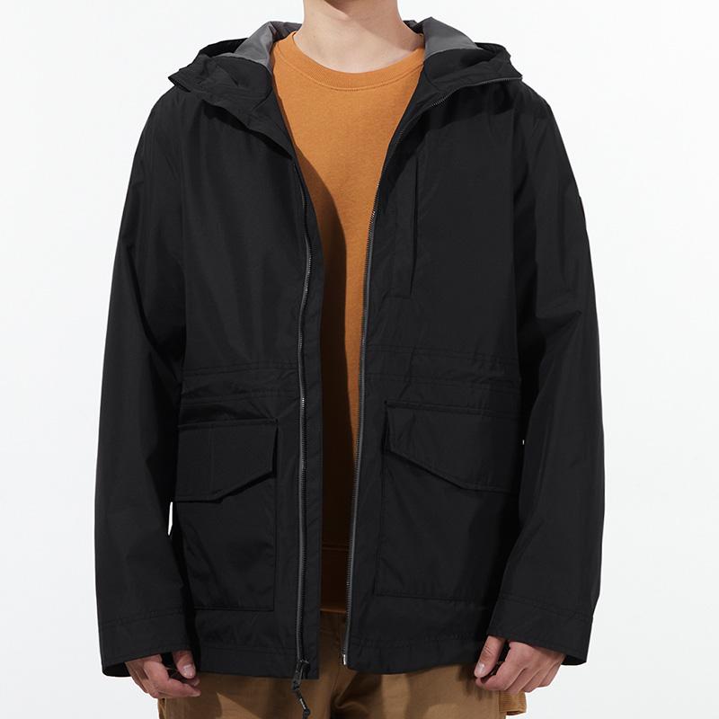 Timberland Winddichte Atmungsaktive Einfarbige Kapuzenjacke Herrenjacken Schwarz A2EQT-001