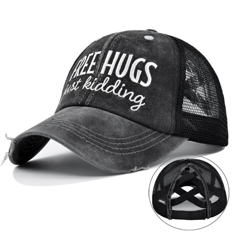 Men's Embroidered Baseball Cap Adjustable Sunshade Wide Brim Hat Summer Letter Elements Geometric Pattern