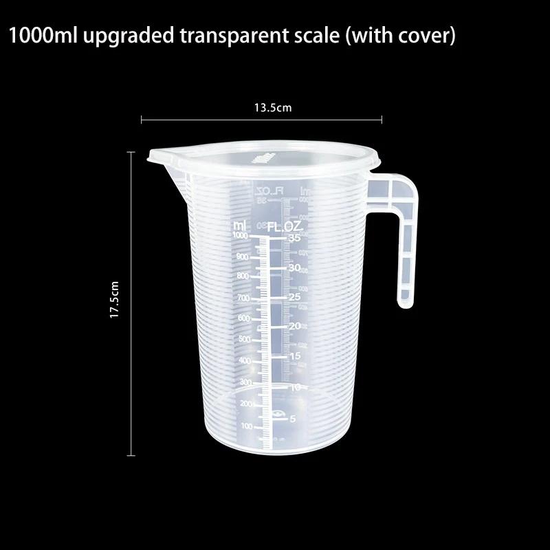 100-5000ml Plastic Measuring Cup with Lid Graduated Liquid Container Kitchen Clear Baking Measuring Tools High Volume