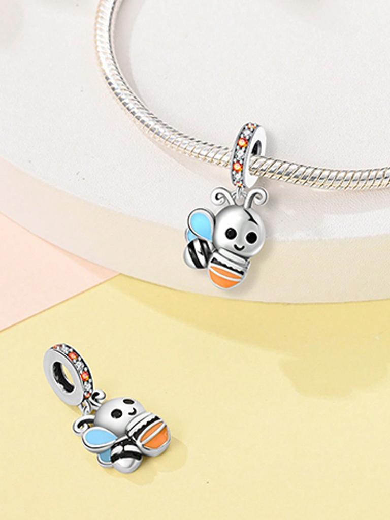 Charms Plata Copper Colors Cute Bees And Dragonflies Beads Charm Pendant For Original Bracelet For Women Diy Jewelry Love Gift