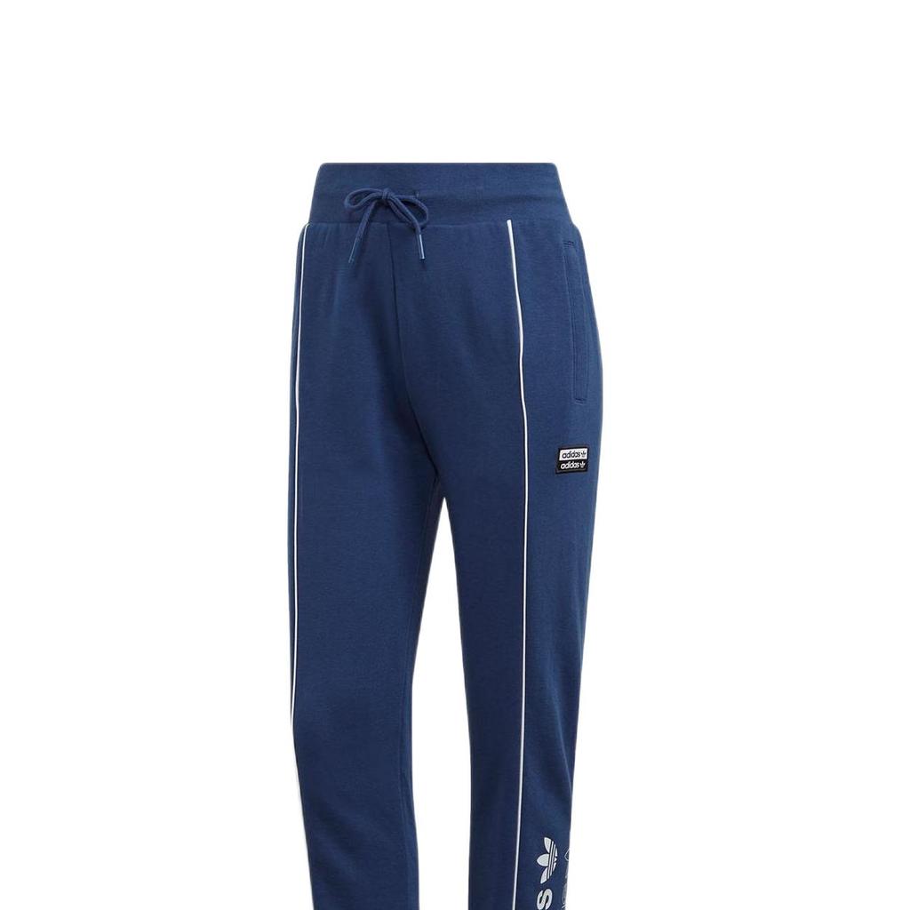 Adidas Originals Letter Logo Print Drawstring Casual Mid Waist Sports Pants Women Pants Blue FM2491