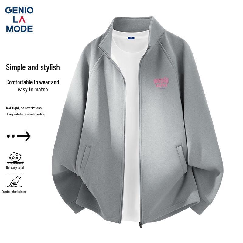 

GENIOLAMODE Men s Stand-Collar Knitted Jacket 3XL