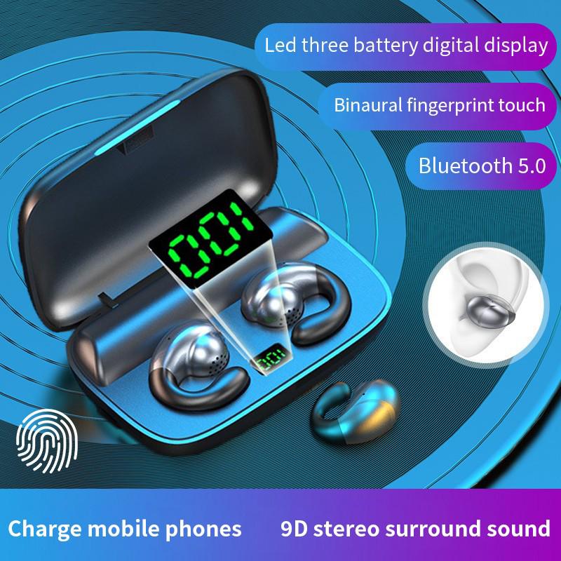 Buy Painless Wearing Bluetooth5.0 Headset Wireless Auto Connect Charging Case Headphone Charge