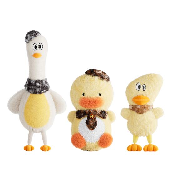 Squeaky Plush Dog Toy Bite-Resistant Chew Toys for Duck Shape Puppies Medium Dogs Interactive Play Toys