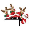 Holiday Door Frame Ornament Christmas Wooden Corner Decor with Snowman/Elk Designs, Seasonal Sticker Ornament, Decorative Topper for Home Decoration