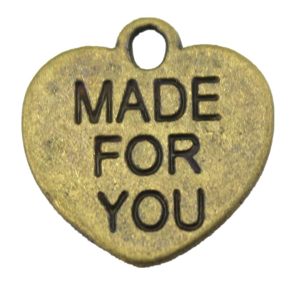 

20шт двусторонние подвески сделано для вас античная бронза цвет цинковый сплав 16х16мм