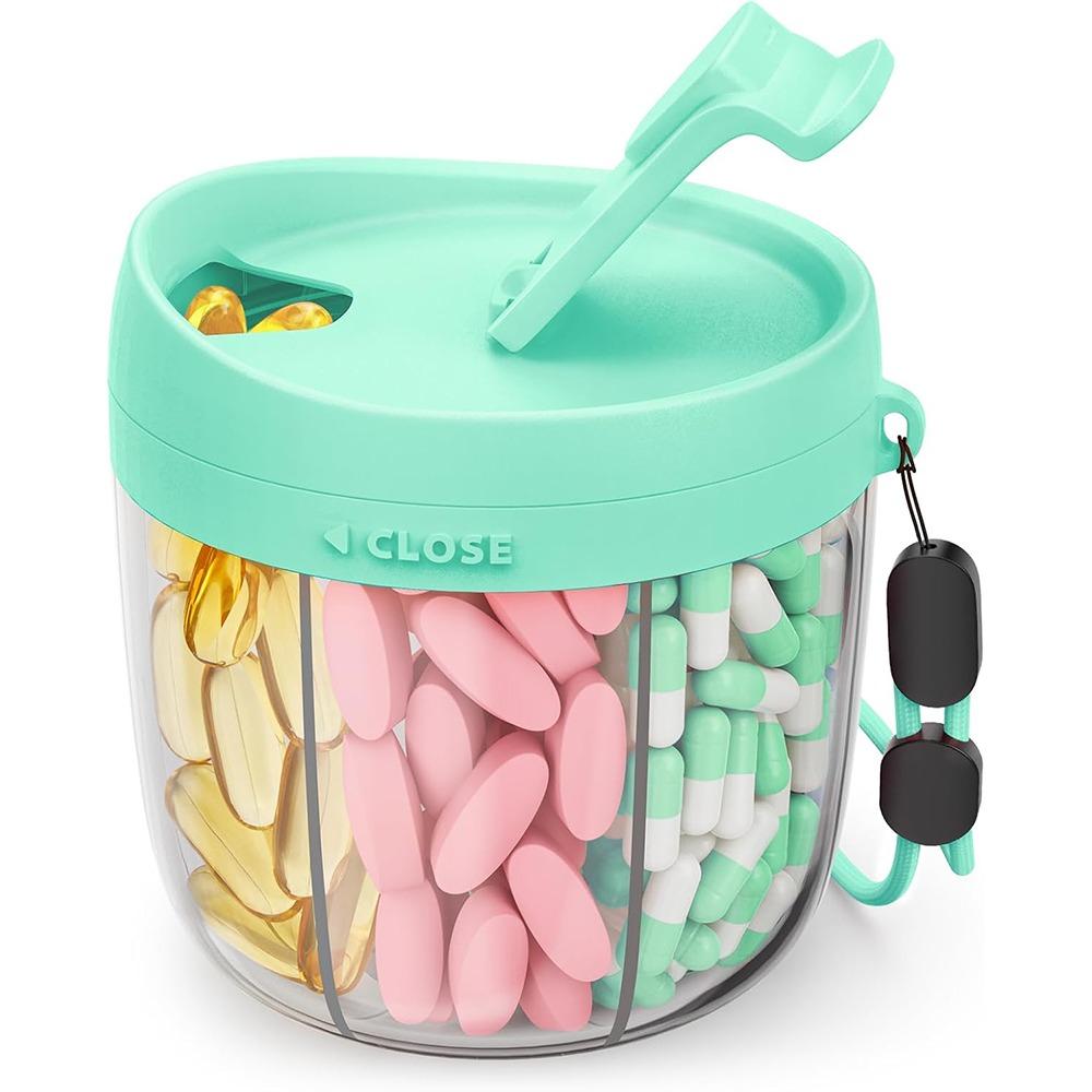 With 7 Large Compartments Pill Container Pill Bottle Organizer  for Travel Supplement Organizer