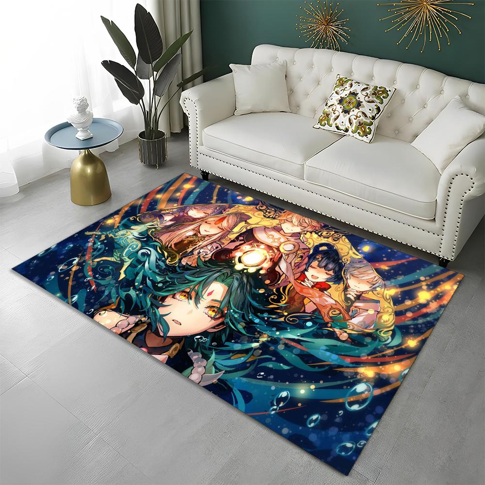 Game Genshin Impact Gamer Cartoon  Carpet Rug for Home Living Room Bedroom Sofa Doormat Decor,Child Area Rug Non-slip Floor Mat