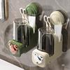 Suction Cup Toothbrush Cup Holder Wall-mounted Toothbrush Storage Rack Toothbrush Rack  Household
