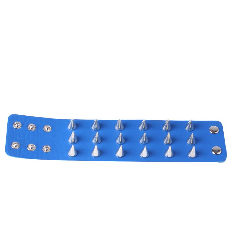 Men s Exaggerated Spike Rivet Leather Wristband - Punk Rock Style