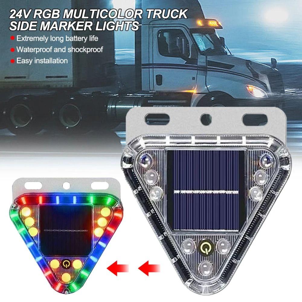 Multicolor LED Wireless Truck Lamp Solar Powered Strobe Flashing Triangle Lamp Motorcycle Use