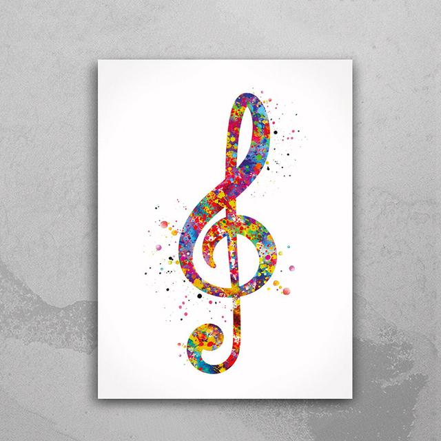 Music Notation Equipment Watercolor Poster Print Music Art Vintage Picture Wall Art Canvas Painting for Home Room Decor Cuadros
