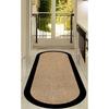 Digital Non-Slip Washable Black Jute Look Oval Living Room Carpet Kitchen Carpet Hallway Carpet Runner