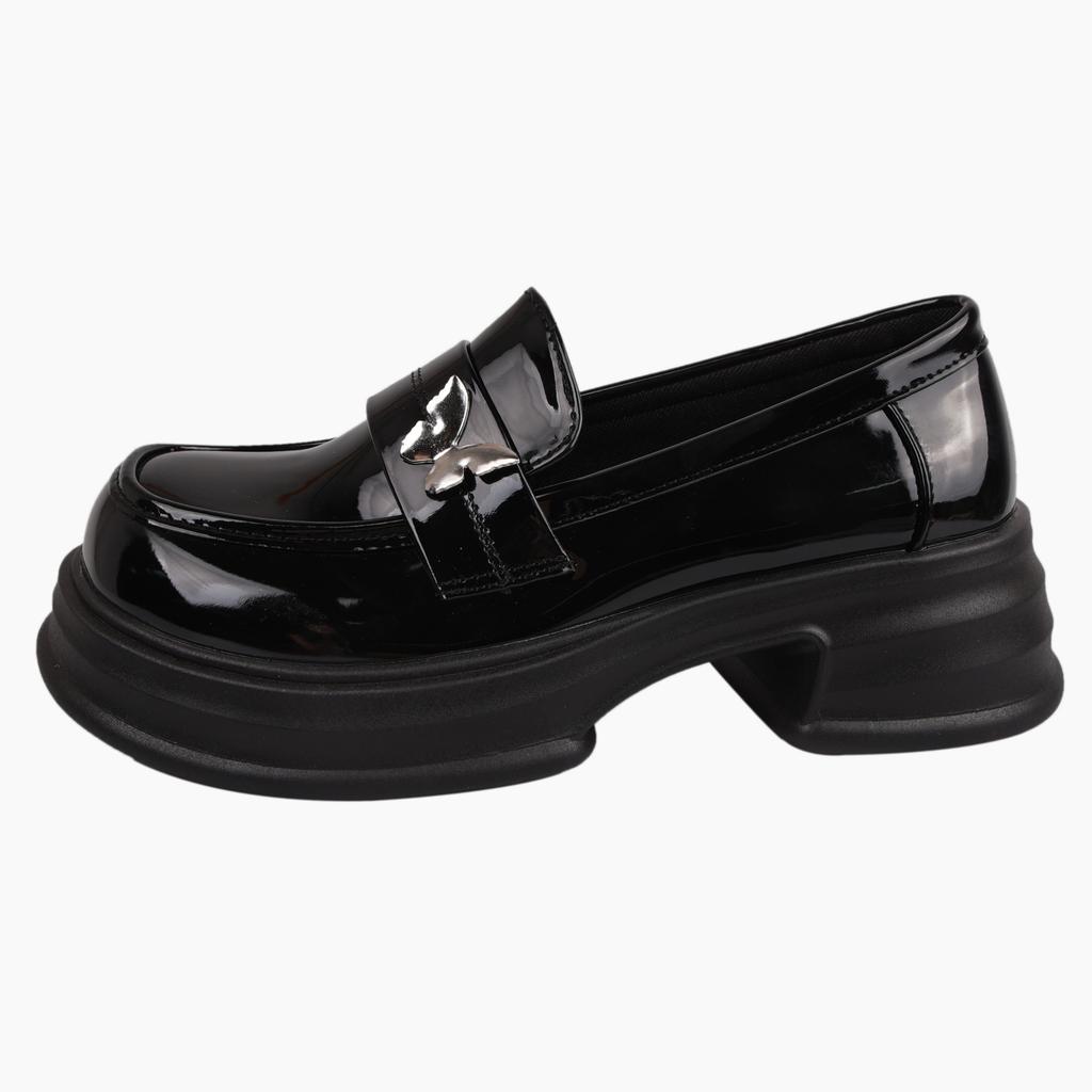Thick-soled Small Leather Shoes Women's Ins Autumn New Small Men with Skirts Student Loafers
