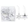 12Pcs Plastic Christmas Heart Shaped Ornaments Bright Christmas Pendants  for Home