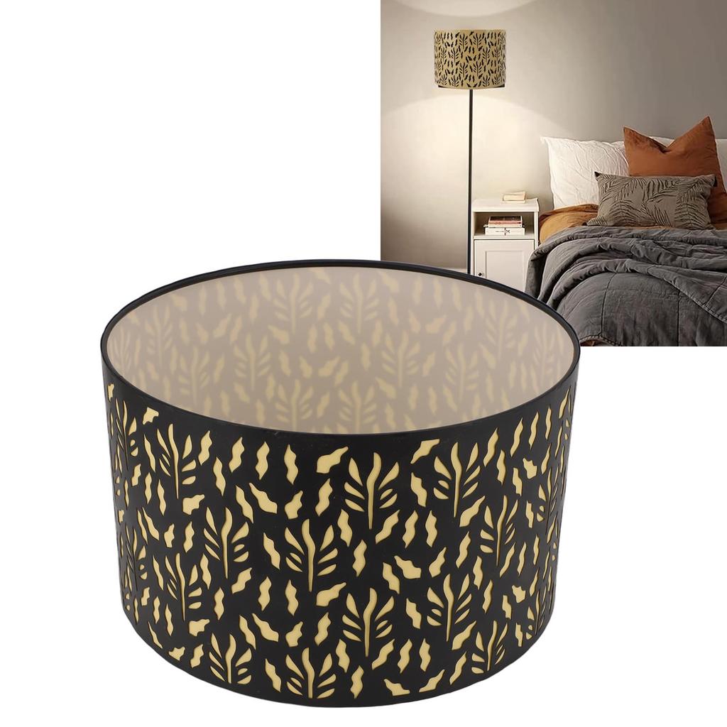 E27 E14 Metal Lamp Shade Metal   Lampshade Art Carved Hollow Lampshade with Shading Lining 25cm Water Grass Leaves