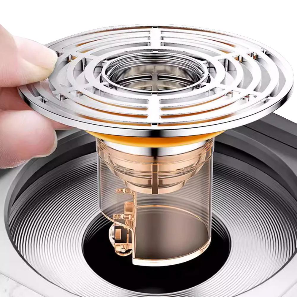 Magnetic Self-Closing Odour Trap Shower Floor Drain ABS Hair Strainer Floor Drain Odor Stopper for Kitchen Bathroom Drain Outlet