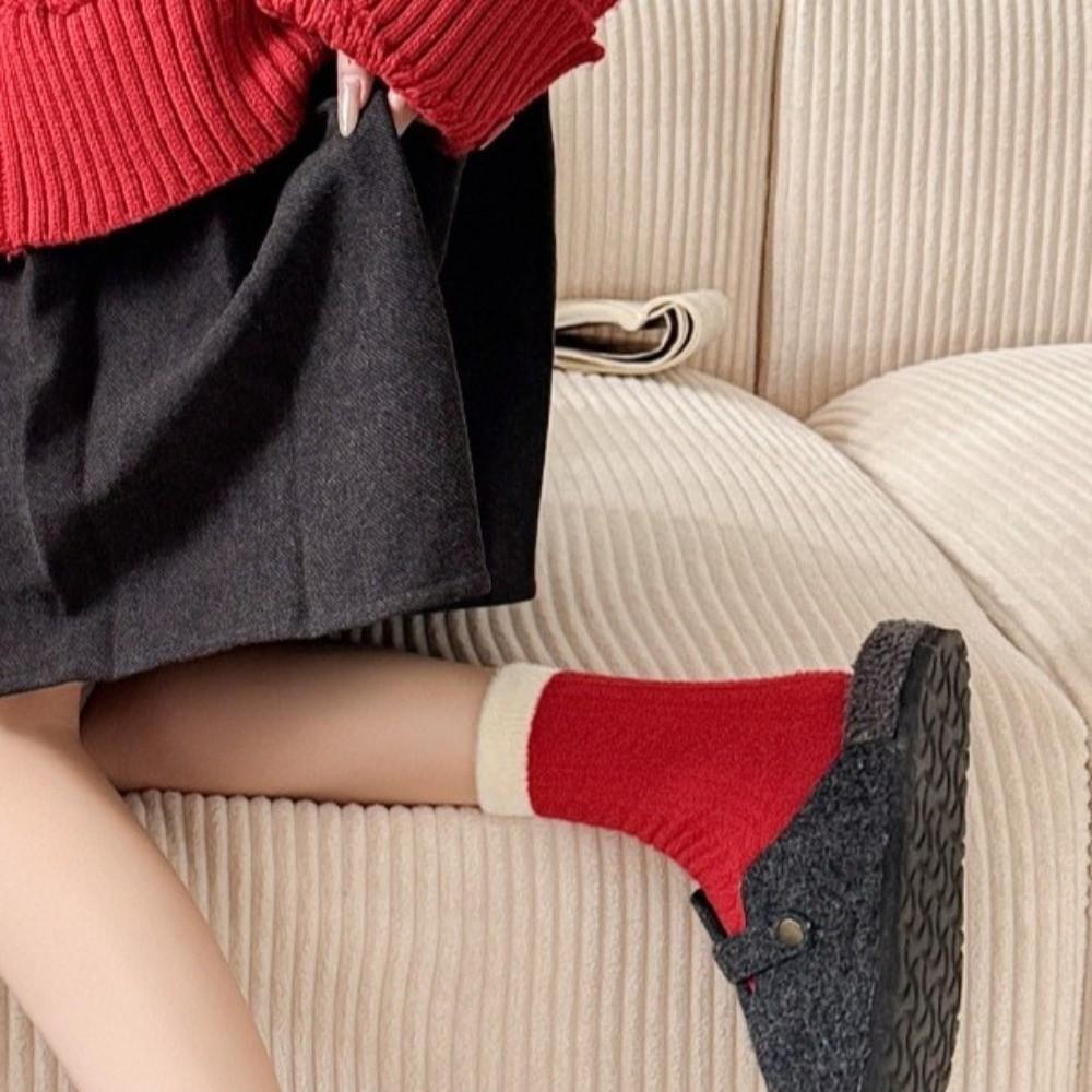 Cute Horse Pattern Socks Warm New Year Socks Striped Socks Women's Socks  Winter Season