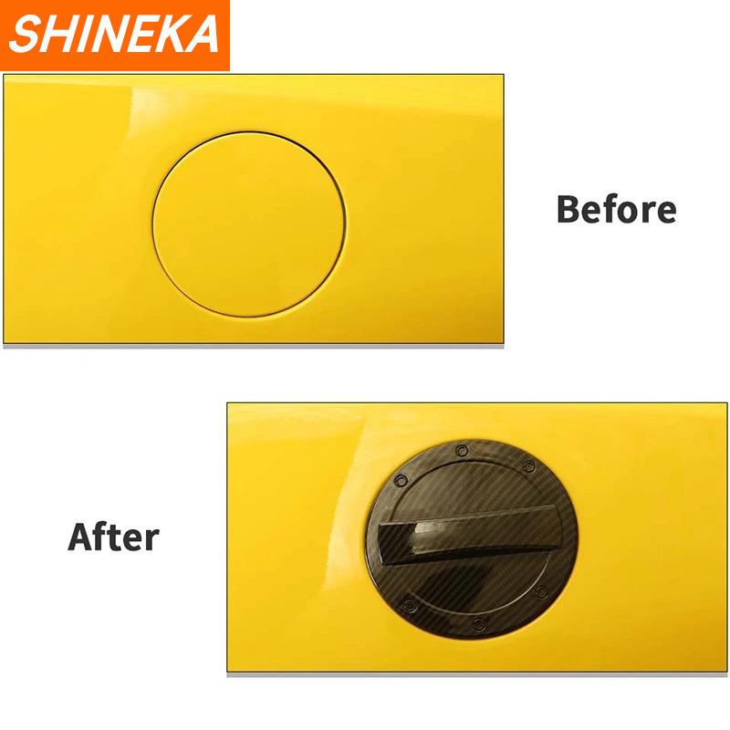 SHINEKA Car Exterior Gas Oil Fuel Tank Cap Decoration Cover Trim for Chevrolet Camaro 2017 2018 2019 2020 2021 2022 Accessories