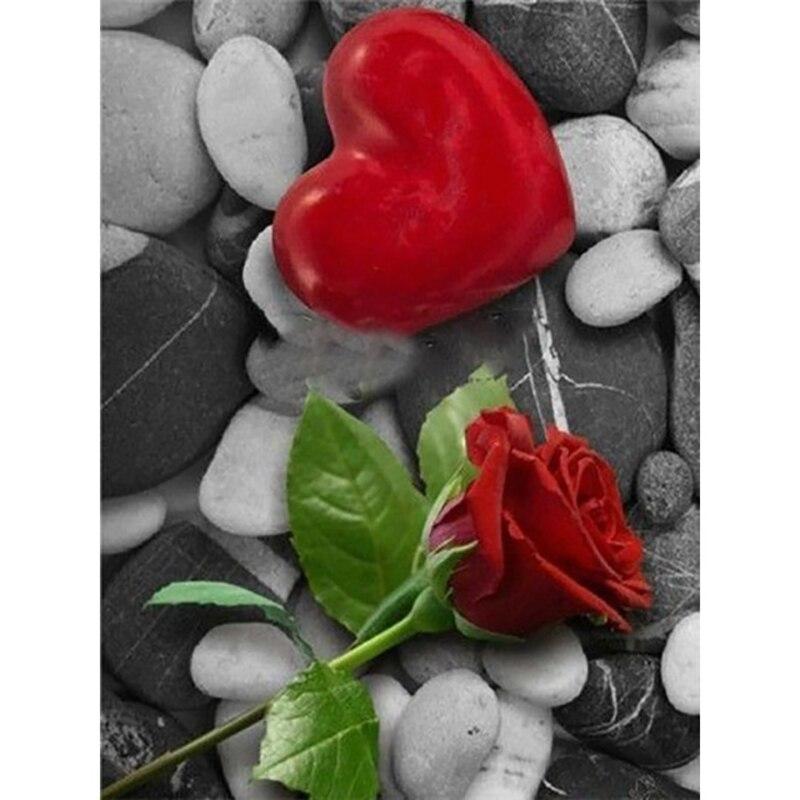 

DIY полная круглая алмазная живопись роза Алмазная вышивка черный, белый цвет мозаика распродажа картина горный хрусталь домашний декор подарок Full Round 20x30CM