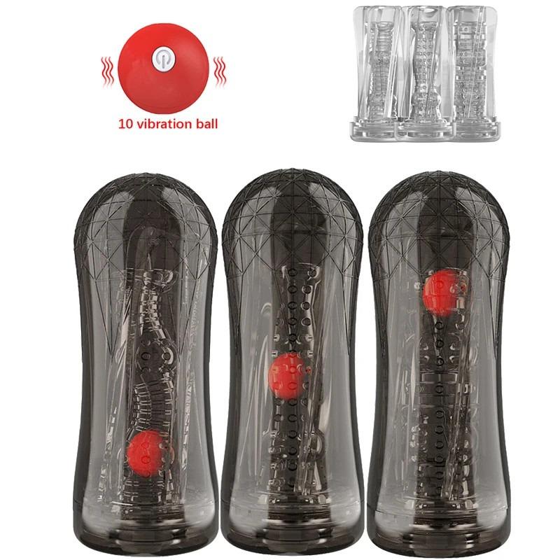 Air Pressure Sucking 10 Vibration Frequencies Strong Vibration Crystal Transparent Male Vibrators Adult Products