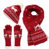 Versatile Christmas Hat Scarf Gloves Set for Schoolgirls Schoolboys Outfit