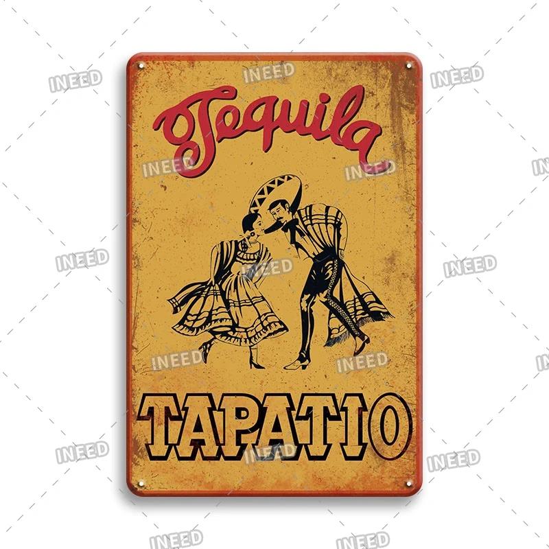Tequila Whisky Tin Sign Metal Sign Dekoracyjny Vintage Plate Decor Retro Plakietka do Baru Pub Man Cave Club Room Home Wall Decor
