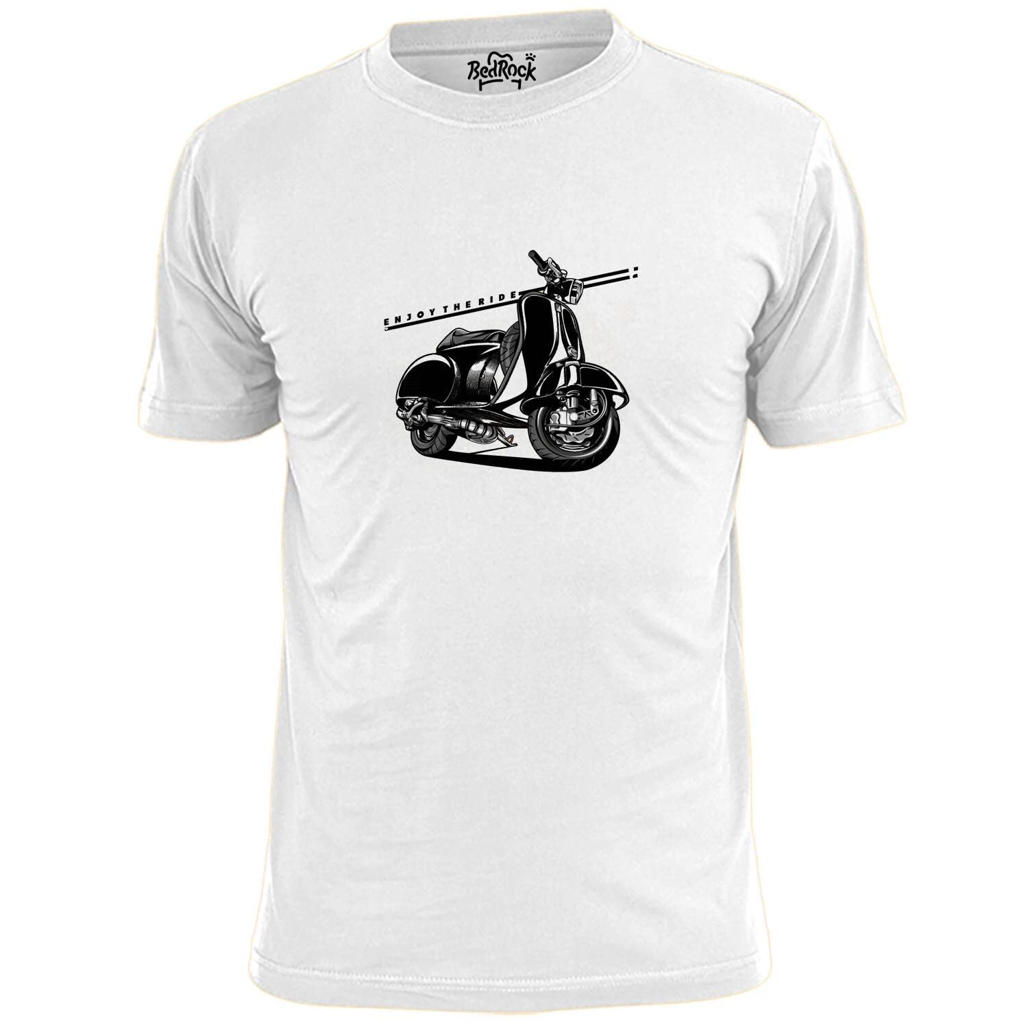 Mens Enjoy The Ride Scooter T shirt Mod Vespa Lambretta Scooter Boy Girl Weller 4XL