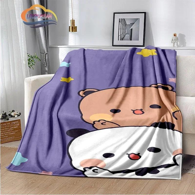 Cartoon Print Bear and Pa Blanket Cute Bubu  Dudu Series  Kids Warm Flannel Soft Comfortable Home Bed