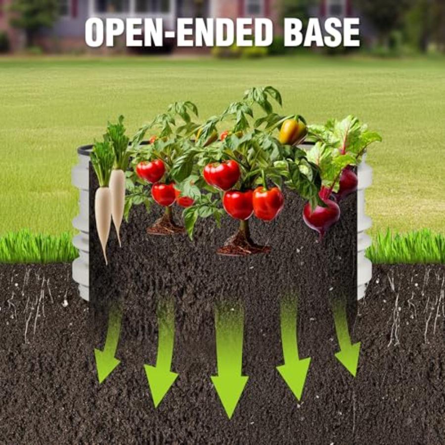 3Pcs 2x2x1ft Galvanized Raised Garden Bed Set White Rust Corrosion Protection Easy Assembly Safe Edge Ideal for Vegetables Flow