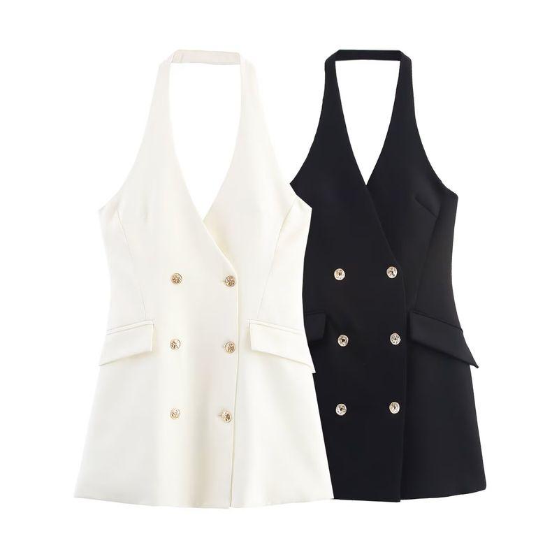 Kaslead New Women Clothes Western Style Fashion Neck Collar Mini Suit Dress 3608536