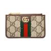 Gucci Ophidia Presbyopia Logo Pruhovaný Web Plátno Záplata Kožený Držák na Karty Držák na Karty Unisex Párový Styl Ebenové Dřevo/Hnědá