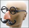 Novelty Party Glasses with Attached Fake Nose and Curled Mustache Costume Accessory for Events and Themed Celebrations