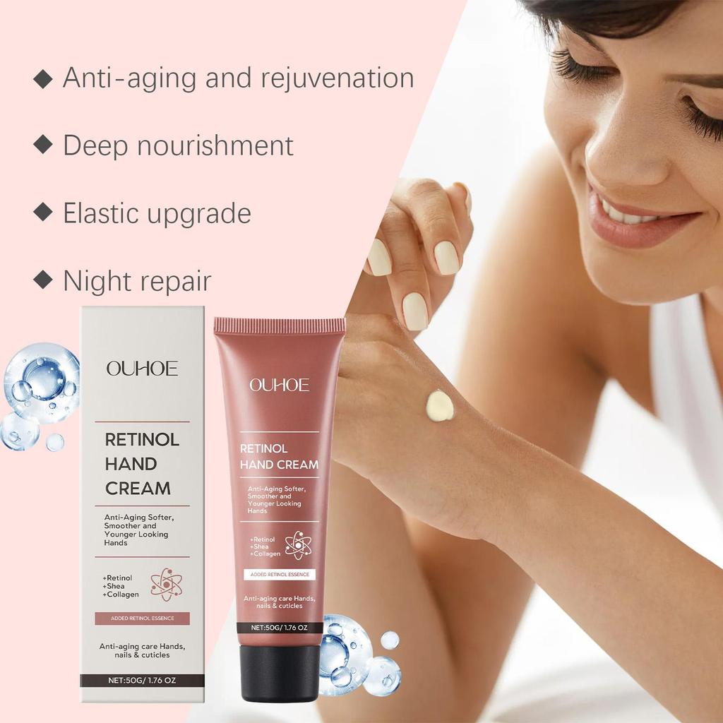 Retinol Hand Cream Anti Chapping Prevent Dryness Improve Rough Fade Fine Lines Smoothing Hydrating Repair Anti Aging Hand Cream