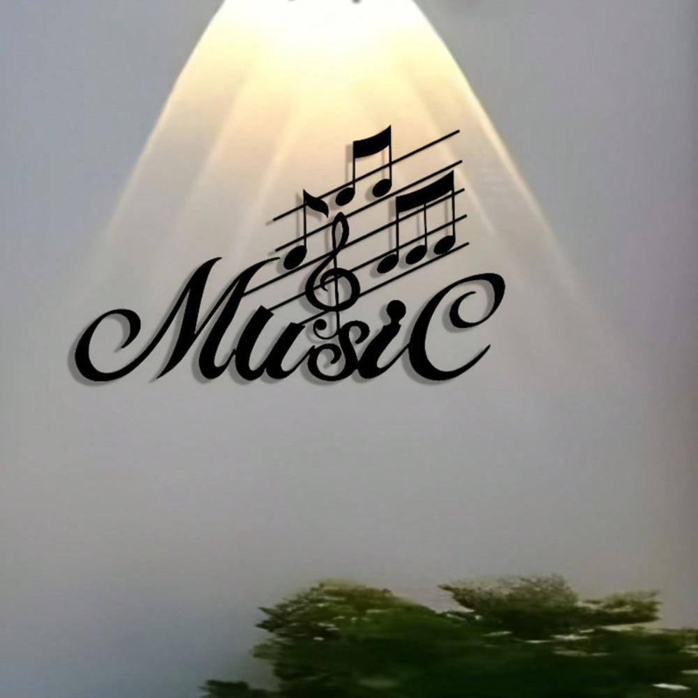 Metal Music Note Plaque Elegant Wall Art Sign Gift for Home Decor