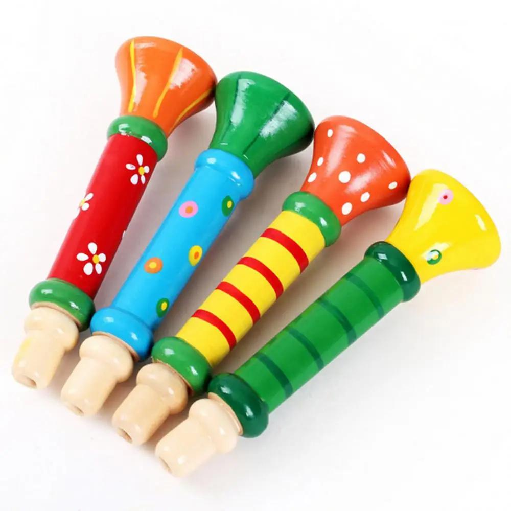 Holztrompete Kinderspielzeug Horn Pfeife Musikinstrument für Kinder Früherziehung Montessori-Spielzeug Klangtrainingsspiele
