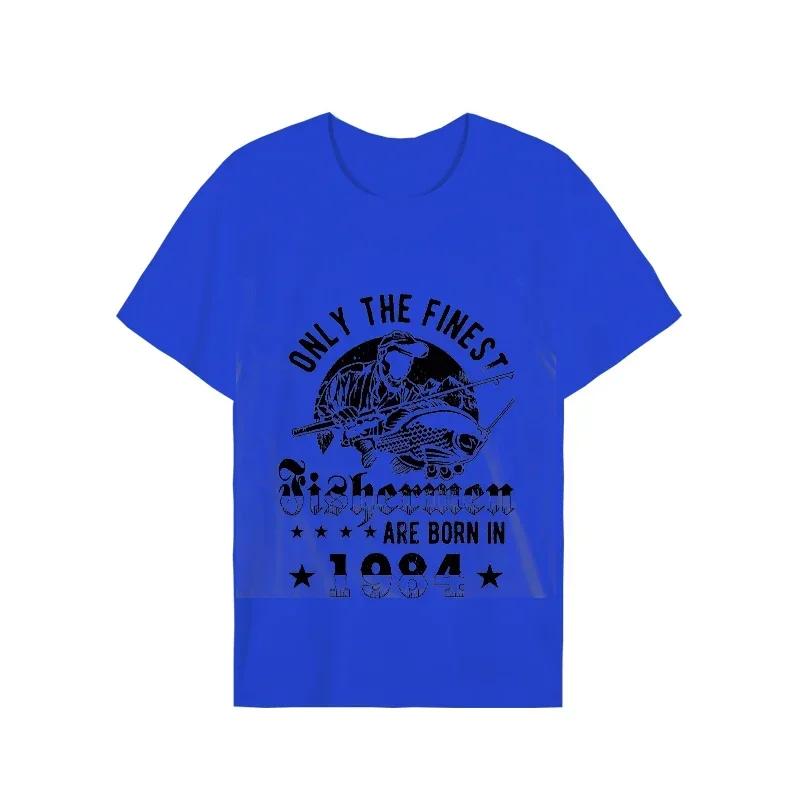 

Подарок на 37-й день рождения для 37-летнего рыболова, рыбака, футболки 1984 года для мужчин, летние футболки с коротким рукавом, топы, мужские брендовые футболки XXXXXL армия зеленый